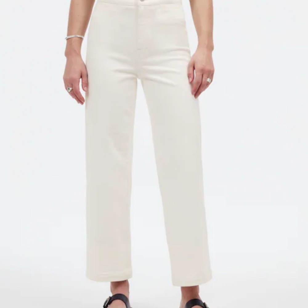 Madewell Emmett Wide-Leg Jean in Tile White – Welt Pocket Edition, Size 28 - Picture 5 of 6